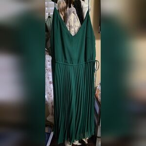 ASOS Green Maxi Dress with Pleated Skirt